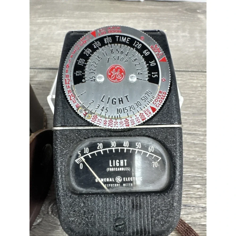 GE‎ Meter Light Exposure Type DW-68 W & Leather Case Tested USA General Electric